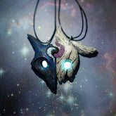 Retro Yin Yang Sheep and Wolf Couple Necklace
